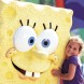 This is a picture of a child hugging Spongebob the character at great america amusement park